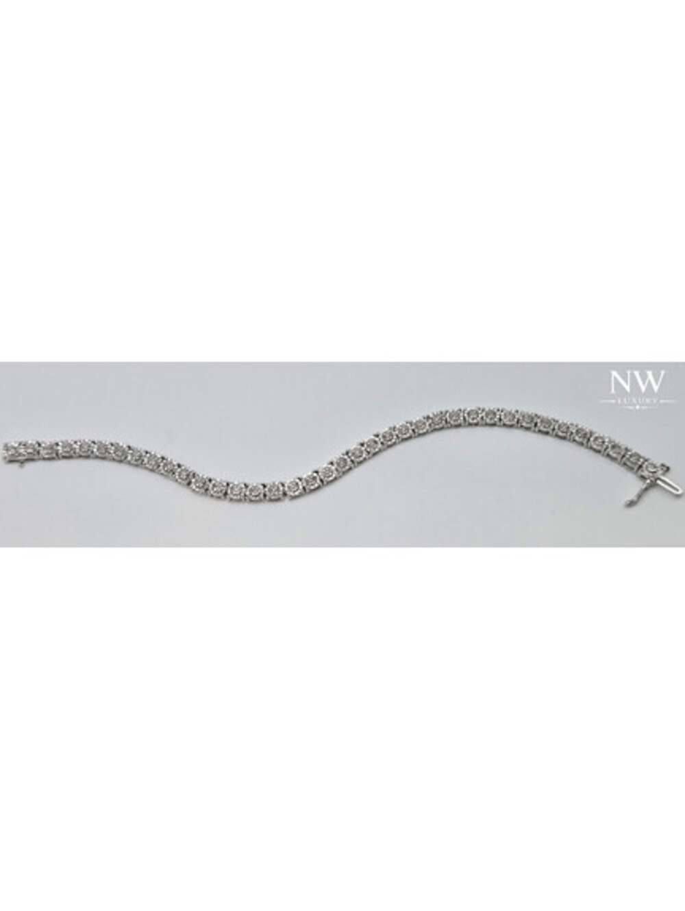 Tennis Bracelet Solid 925 Sterling Silver 7" 4.5mm  0.23CTW Lab Diamond NEW
